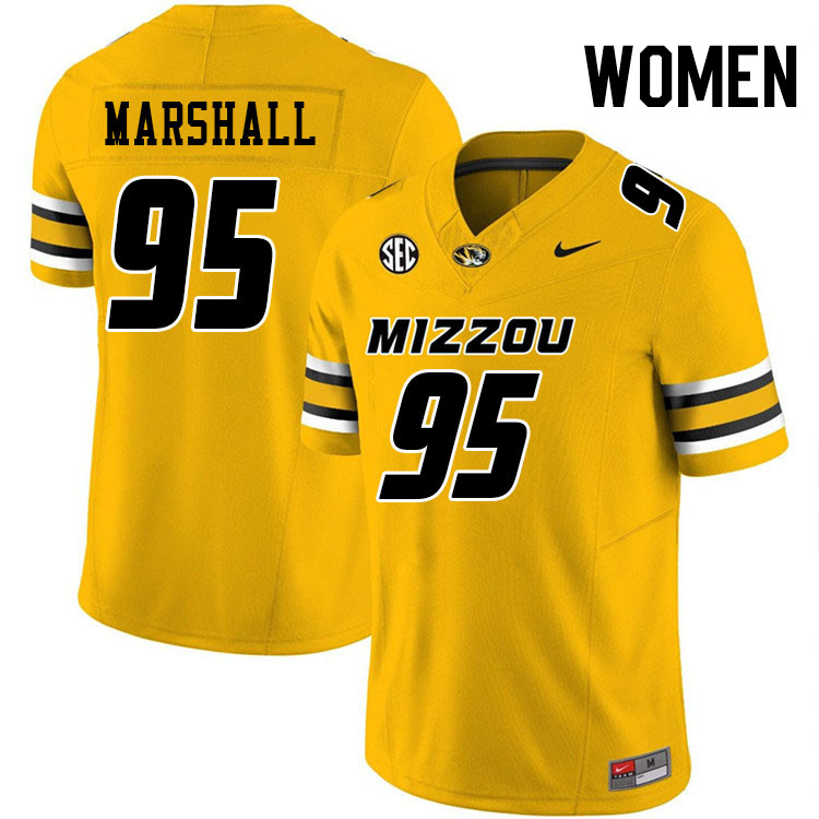 Women #95 Jalen Marshall Missouri Tigers College Football Jerseys Stitched-Gold